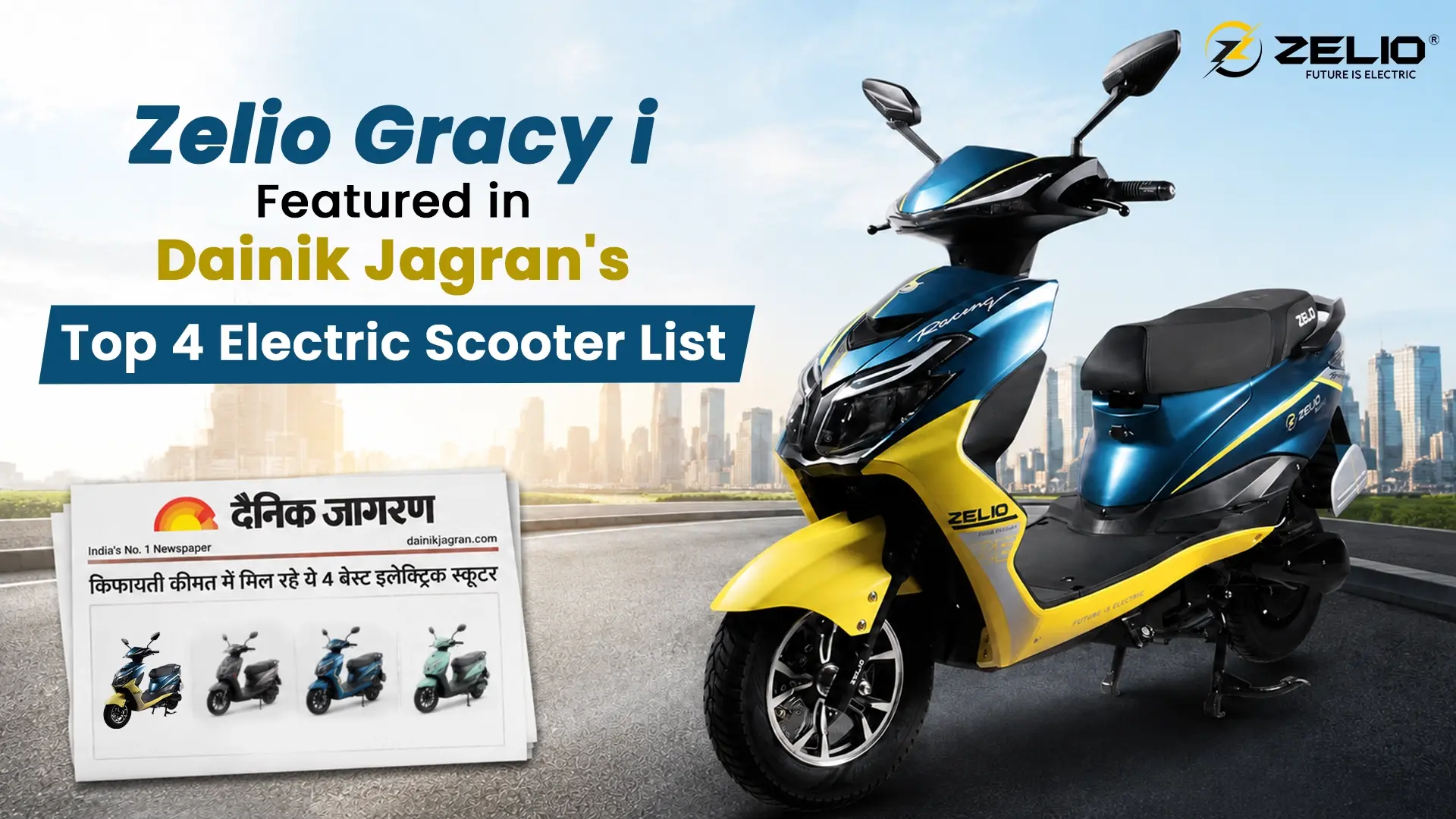 Zelio Gracy i Featured in Dainik Jagran's Top 4 Electric Scooter List